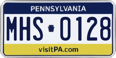 PA license plate MHS0128
