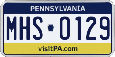 PA license plate MHS0129