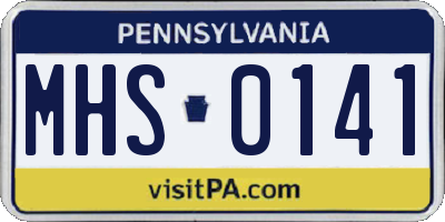 PA license plate MHS0141