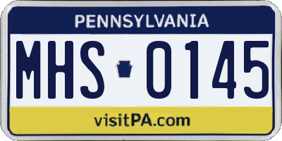 PA license plate MHS0145
