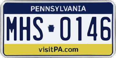 PA license plate MHS0146