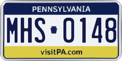 PA license plate MHS0148
