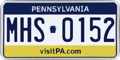 PA license plate MHS0152