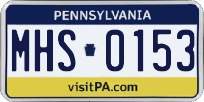 PA license plate MHS0153