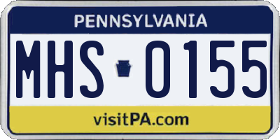 PA license plate MHS0155