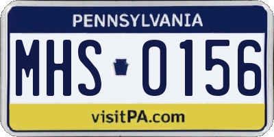 PA license plate MHS0156