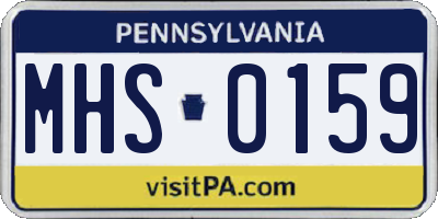 PA license plate MHS0159
