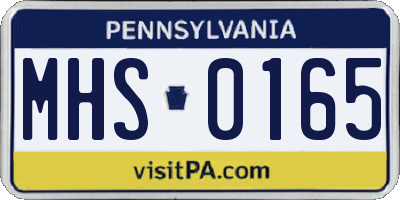 PA license plate MHS0165
