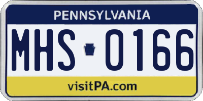 PA license plate MHS0166