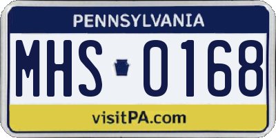 PA license plate MHS0168