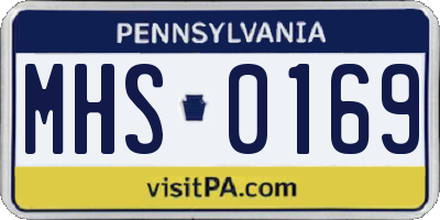 PA license plate MHS0169