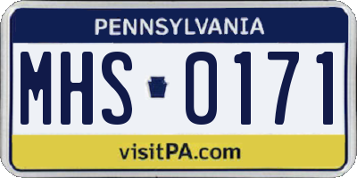 PA license plate MHS0171