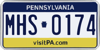 PA license plate MHS0174