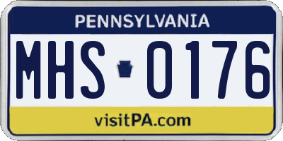 PA license plate MHS0176
