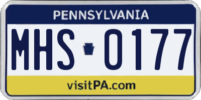 PA license plate MHS0177