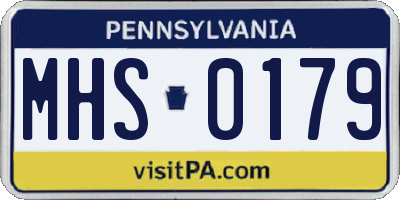 PA license plate MHS0179