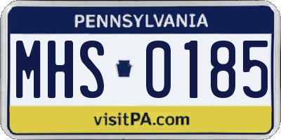 PA license plate MHS0185