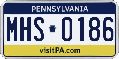 PA license plate MHS0186