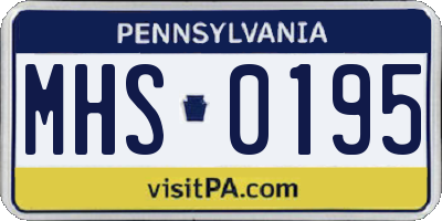 PA license plate MHS0195