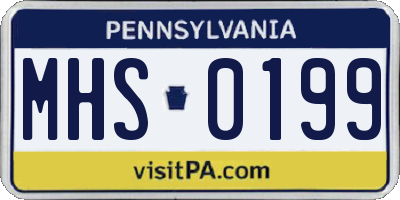 PA license plate MHS0199