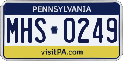 PA license plate MHS0249