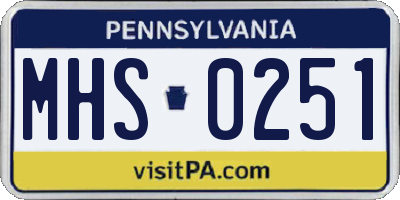 PA license plate MHS0251