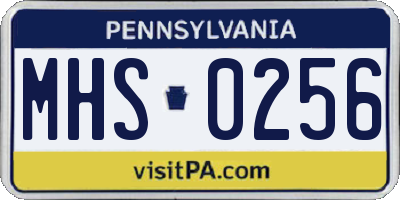 PA license plate MHS0256