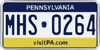 PA license plate MHS0264