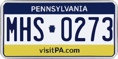 PA license plate MHS0273