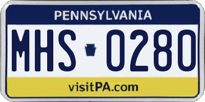 PA license plate MHS0280