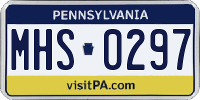 PA license plate MHS0297