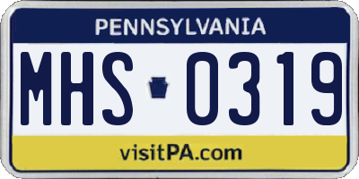 PA license plate MHS0319