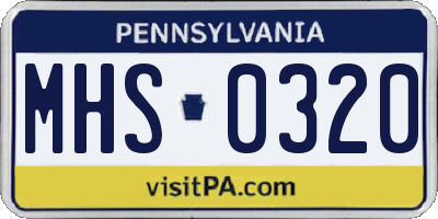 PA license plate MHS0320