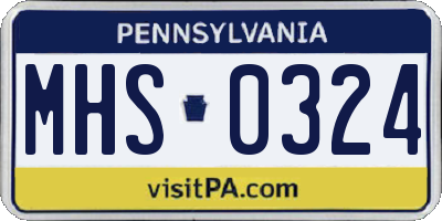 PA license plate MHS0324