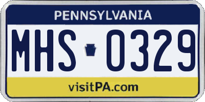 PA license plate MHS0329