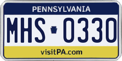 PA license plate MHS0330