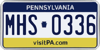 PA license plate MHS0336
