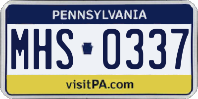PA license plate MHS0337