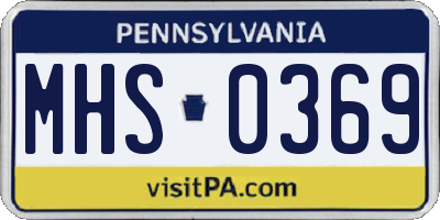 PA license plate MHS0369