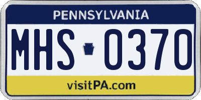 PA license plate MHS0370