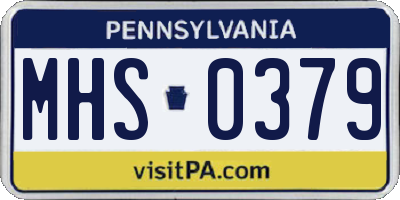 PA license plate MHS0379