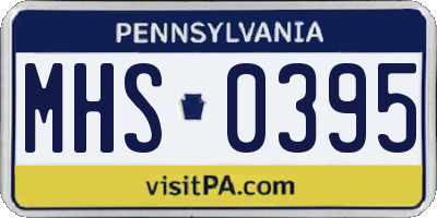 PA license plate MHS0395