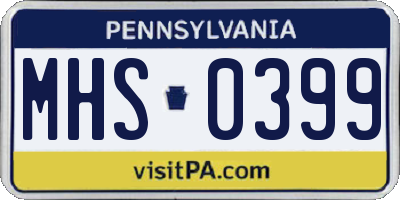 PA license plate MHS0399