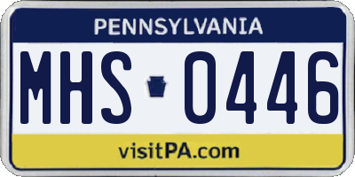 PA license plate MHS0446