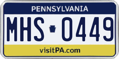 PA license plate MHS0449