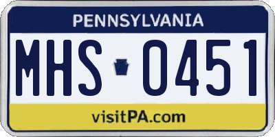 PA license plate MHS0451