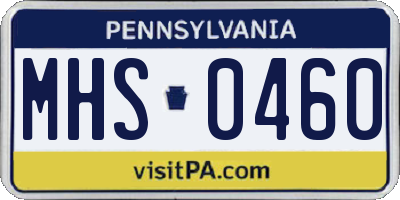 PA license plate MHS0460