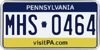 PA license plate MHS0464