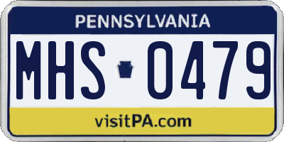 PA license plate MHS0479