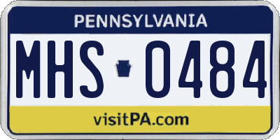 PA license plate MHS0484